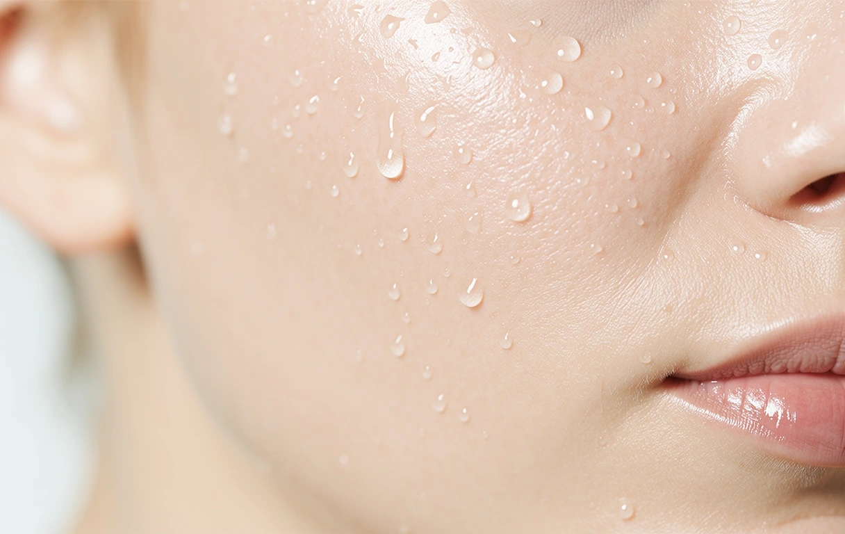 Hydrated skin detail